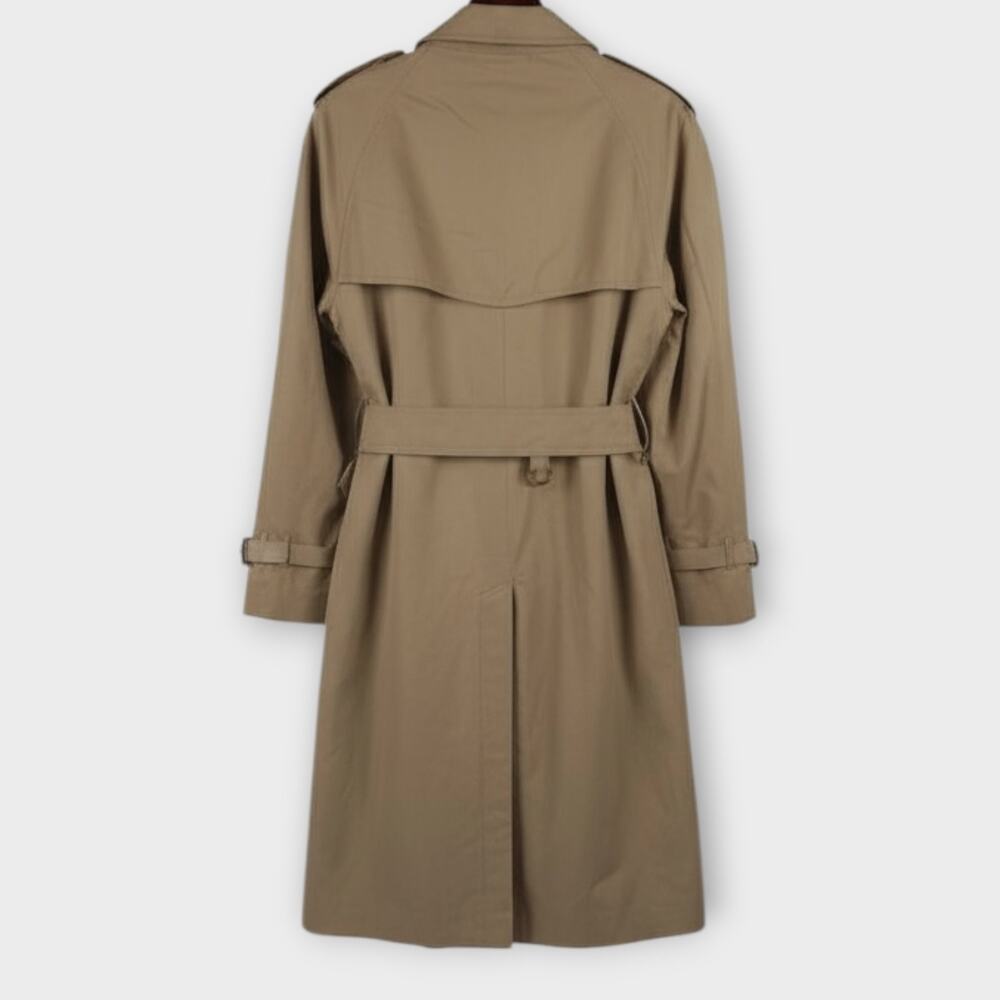 Vintage Burberry Trench Coat Nova Check Lined Beige Long Belted Coat – Size 38 - Picture 2 of 6
